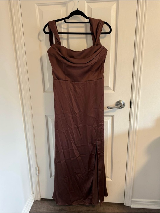 Azazie Dresses & Skirts - Azazie Espresso Saige Cowl Neck Maxi Dress